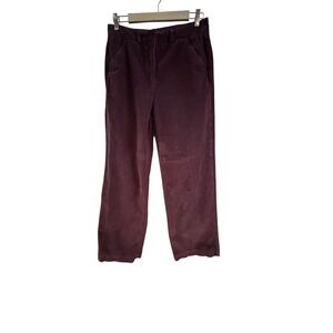 Poetry Dark Burgundy Wider Leg Soft Textured Corduroy Women' Sz 8 Preppy Granola